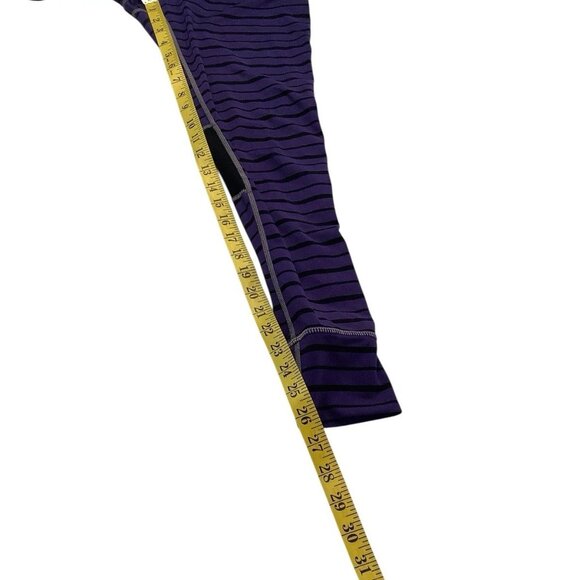 Athleta Purple Striped Ruched Reflective Yoga Gym Legging Jogger Womens Size S - Picture 7 of 10